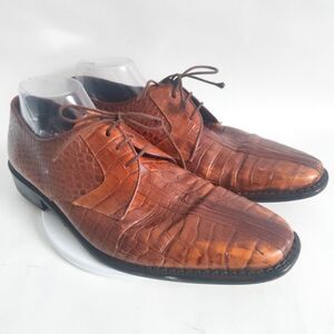 Genuine Lizard Oxford Shoes Mens Size 12 Brown Leather Sole‎ Lace Up Made Spain